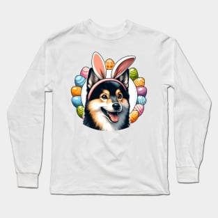 Schipperke with Bunny Ears Shares Easter Joy Long Sleeve T-Shirt